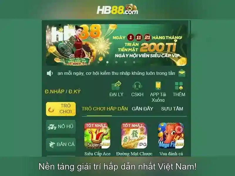hb88: Nền tảng cá cược trực tuyến và trải nghiệm chơi game